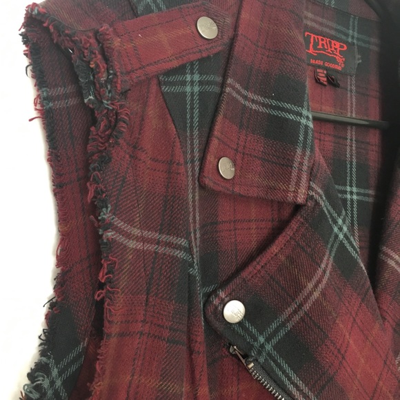 -SOLD- Torrid Tripp Red & Black Plaid Vest - Picture 6 of 8